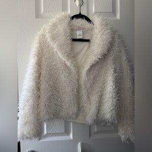 Little Lass Cream Teddy Jacket